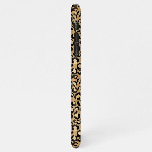 Trendy Monogram Gold Leopard Pattern Naam iPhone Hoesje (Linkerkant)