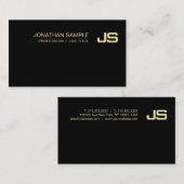 Trendy Monogram Gold Look Design Elegant Plain Visitekaartje (Voorkant / Achterkant)