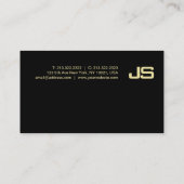 Trendy Monogram Gold Look Design Elegant Plain Visitekaartje (Achterkant)