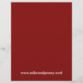 Trendy Monogram Granaat Rode Budget Trouw Uitnodig Flyer (Achterkant)