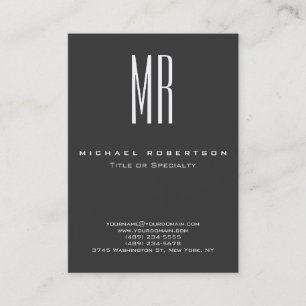 Trendy Monogram Gray Modern Chubby Visitekaartje