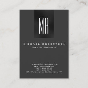 Trendy Monogram Gray White Chubby Visitekaartje