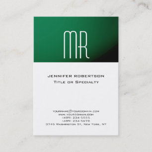 Trendy Monogram Green Stripe White Visitekaartje