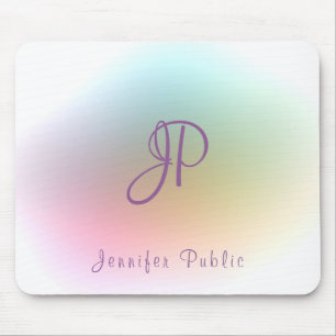 Trendy Monogram Handgeschreven Tekst Colorful Sjab Muismat