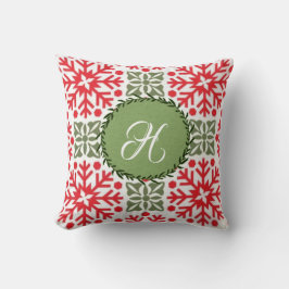 Trendy Monogram Holiday Sierkussen
