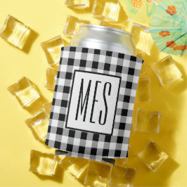 Trendy monogram-initiaal, Buffalo geruit patroon Blikjeskoeler