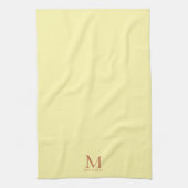 Trendy Monogram Initial Name Elegant Cream Color Theedoek (Verticaal)