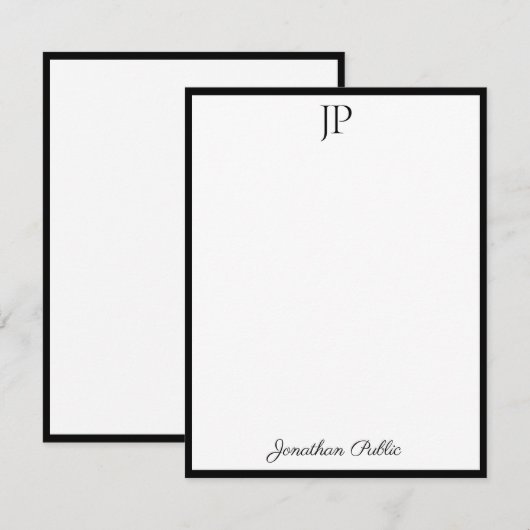 Trendy Monogram kalligrafie de Sjabloon van de Tek (Voorkant / Achterkant)