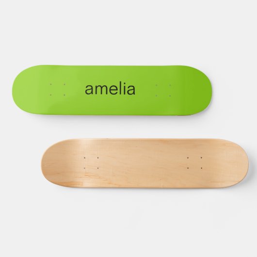 Trendy Monogram Lime Green Brat Persoonlijk Skateboard (Horizontaal)
