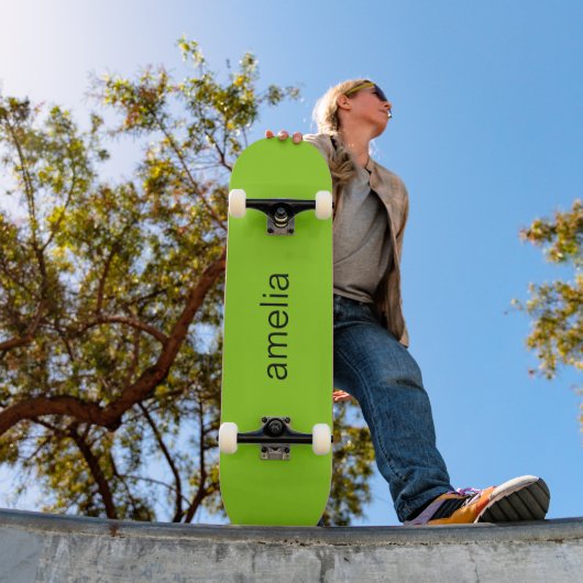 Trendy Monogram Lime Green Brat Persoonlijk Skateboard (Buiten 1)