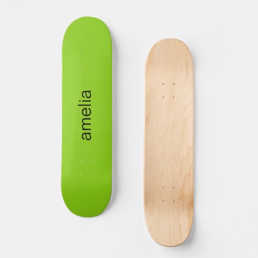 Trendy Monogram Lime Green Brat Persoonlijk Skateboard (Voorkant)