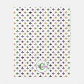Trendy Monogram Mardi Gras Fleur De Lis Fleece Deken (Voorkant)