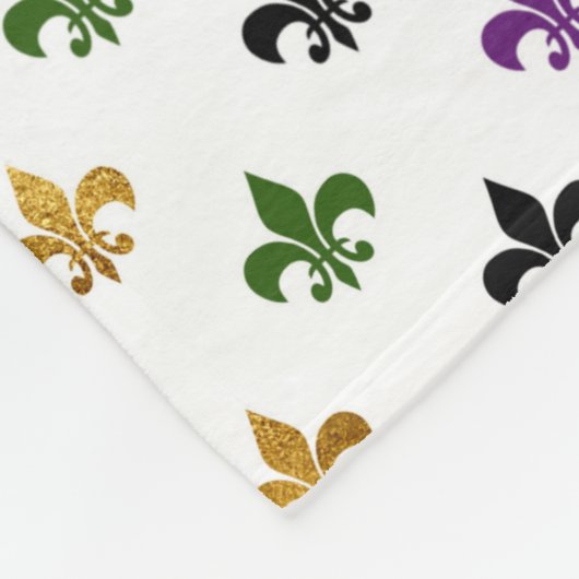 Trendy Monogram Mardi Gras Fleur De Lis Fleece Deken (Hoek)