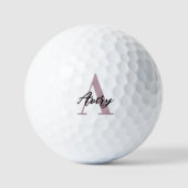 Trendy monogram met overlay voor scriptnaam golfballen (Voorkant)