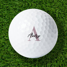 Trendy monogram met overlay voor scriptnaam golfballen