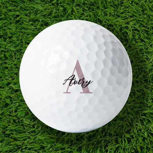 Trendy monogram met overlay voor scriptnaam golfballen