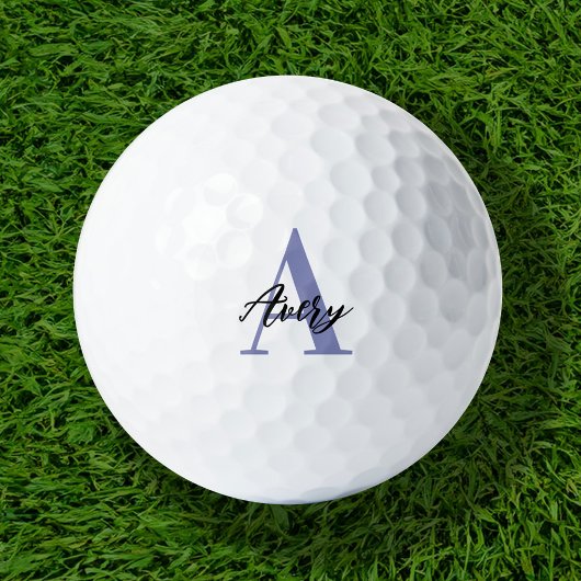 Trendy monogram met overlay voor scriptnaam golfballen