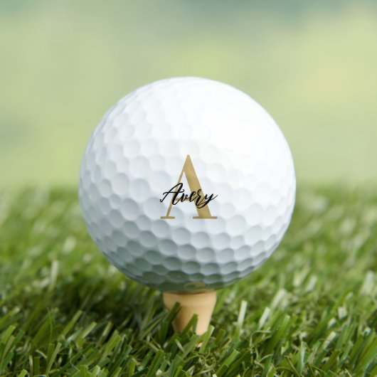 Trendy monogram met overlay voor scriptnaam golfballen (Insitu Shirt)