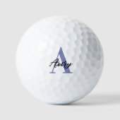 Trendy monogram met overlay voor scriptnaam golfballen (Voorkant)