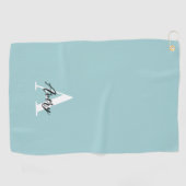 Trendy monogram met overlay voor scriptnaam golfhanddoek (Horizontaal)