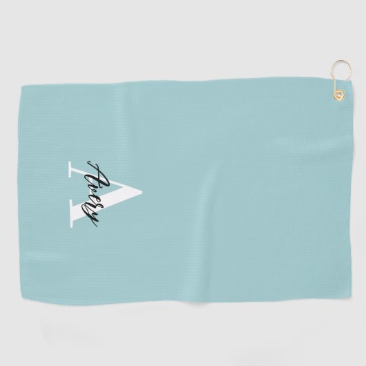 Trendy monogram met overlay voor scriptnaam golfhanddoek (Horizontaal)