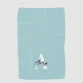 Trendy monogram met overlay voor scriptnaam golfhanddoek (Voorkant)