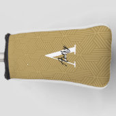 Trendy monogram met overlay voor scriptnaam golfheadcover (Voorkant)