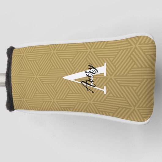 Trendy monogram met overlay voor scriptnaam golfheadcover (Voorkant)