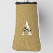 Trendy monogram met overlay voor scriptnaam golfheadcover (Draai 90)