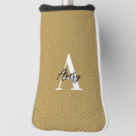Trendy monogram met overlay voor scriptnaam golfheadcover (Draai 90)