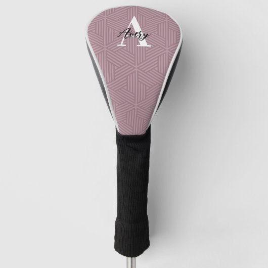 Trendy monogram met overlay voor scriptnaam golfheadcover (Voorkant)