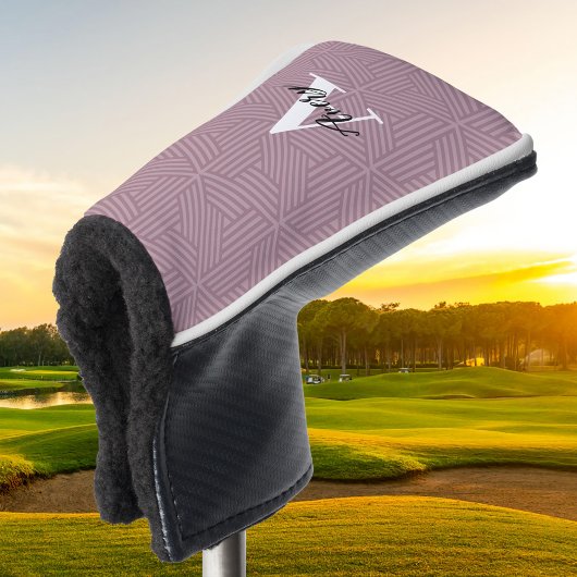 Trendy monogram met overlay voor scriptnaam golfheadcover
