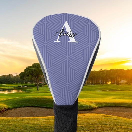Trendy monogram met overlay voor scriptnaam golfheadcover
