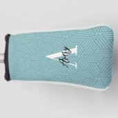 Trendy monogram met overlay voor scriptnaam golfheadcover (Voorkant)