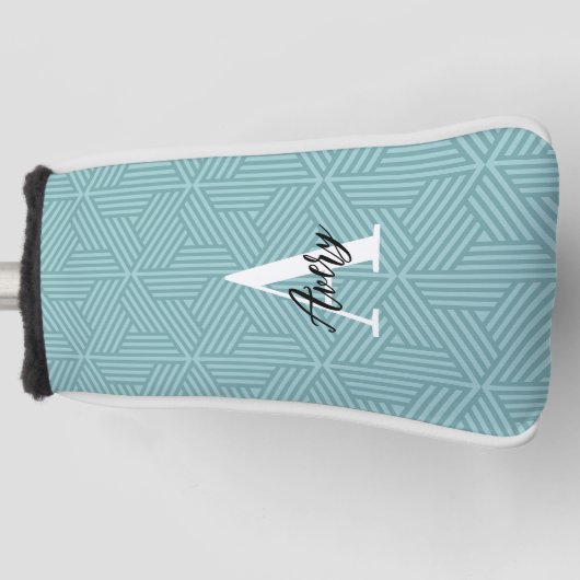 Trendy monogram met overlay voor scriptnaam golfheadcover (Voorkant)