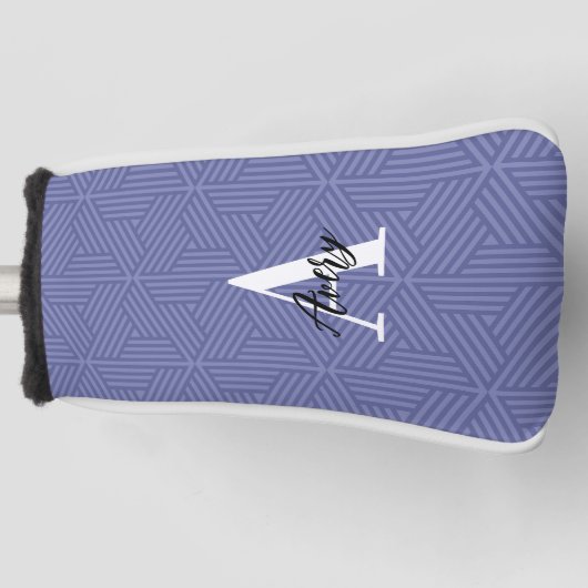 Trendy monogram met overlay voor scriptnaam golfheadcover (Voorkant)