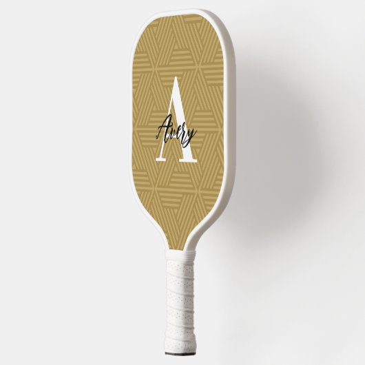 Trendy monogram met overlay voor scriptnaam pickleball paddle (Links)