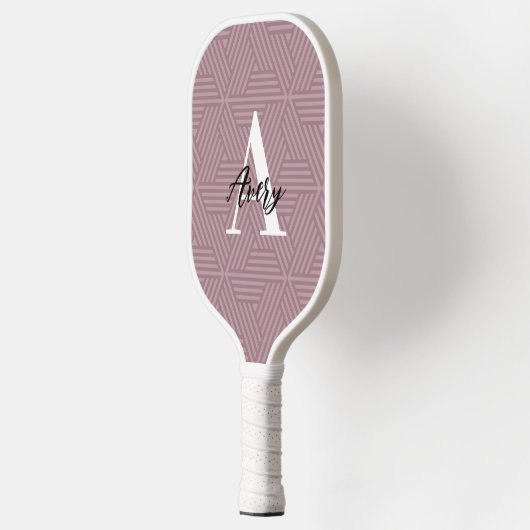 Trendy monogram met overlay voor scriptnaam pickleball paddle (Links)