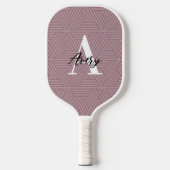 Trendy monogram met overlay voor scriptnaam pickleball paddle (Voorkant)