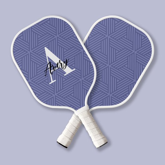Trendy monogram met overlay voor scriptnaam pickleball paddle