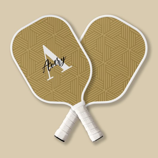 Trendy monogram met overlay voor scriptnaam pickleball paddle