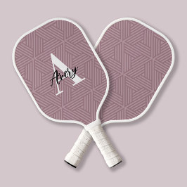Trendy monogram met overlay voor scriptnaam pickleball paddle