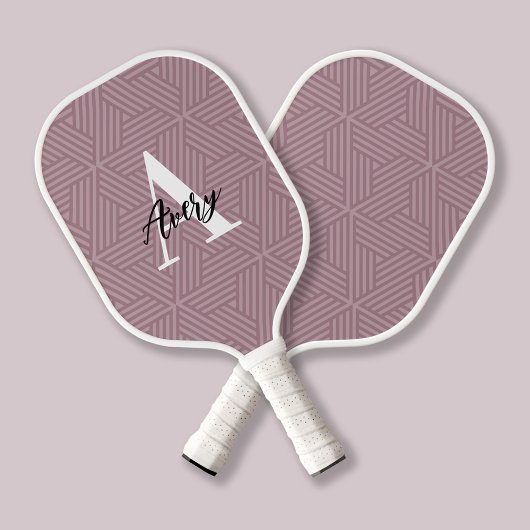 Trendy monogram met overlay voor scriptnaam pickleball paddle