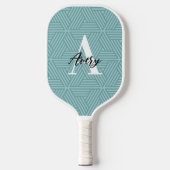 Trendy monogram met overlay voor scriptnaam pickleball paddle (Voorkant)