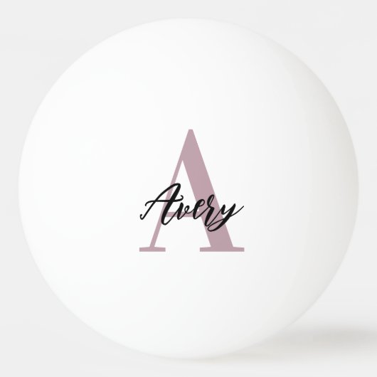 Trendy monogram met overlay voor scriptnaam pingpongbal (Voorkant)