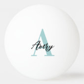 Trendy monogram met overlay voor scriptnaam pingpongbal (Voorkant)
