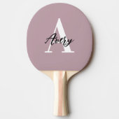 Trendy monogram met overlay voor scriptnaam tafeltennisbatje (Voorkant)