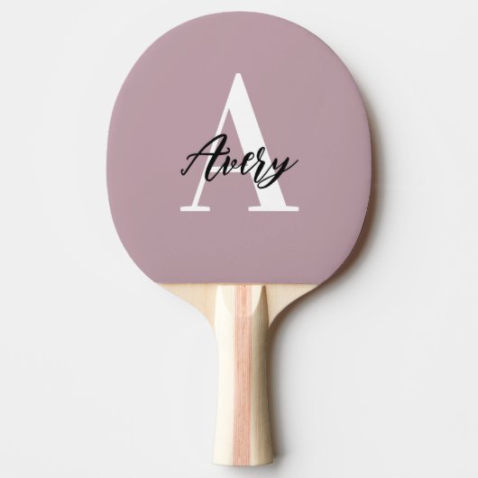 Trendy monogram met overlay voor scriptnaam tafeltennisbatje (Voorkant)