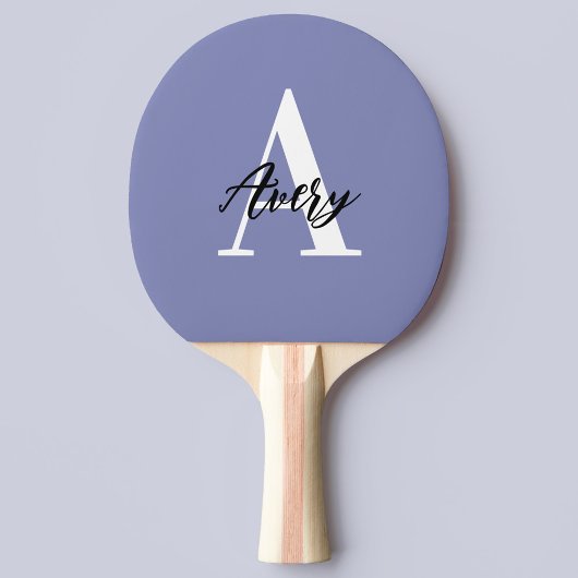 Trendy monogram met overlay voor scriptnaam tafeltennisbatje