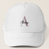 Trendy monogram met overlay voor scriptnaam trucker pet (Voorkant)